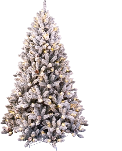 Umetna božična smreka 210 cm, zasnežena, z LED osvetlitvijo