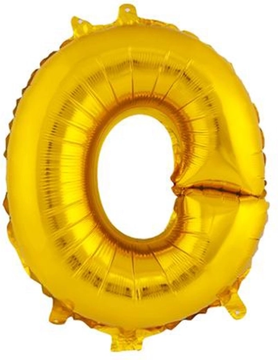 Folijski balon TORO črka O 30 cm – zlata