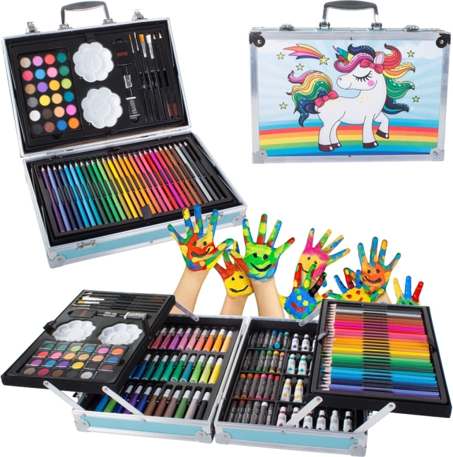 Ustvarjalni komplet v kovčku 145 kos modra