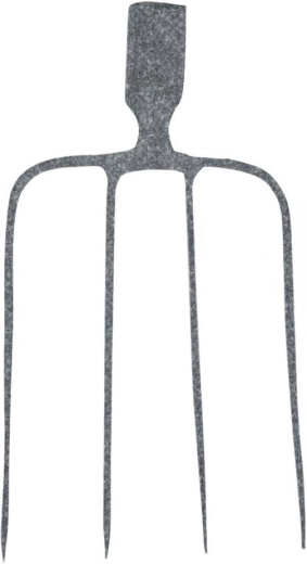 Kovane štirizobo vilice brez ročaja s kladivčnim lakom
