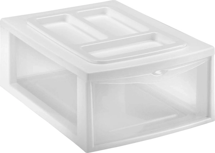 Plastični regal z predalom HEIDRUN 38 × 27 × 14 cm, mešanica barv