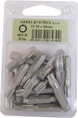Torx T30 nastavek bit, 30 mm, kromiran, komplet 30 kos