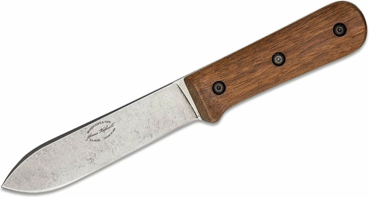 KA-BAR Becker Kephart outdoor nož z orehovim ročajem in usnjenim etuijem