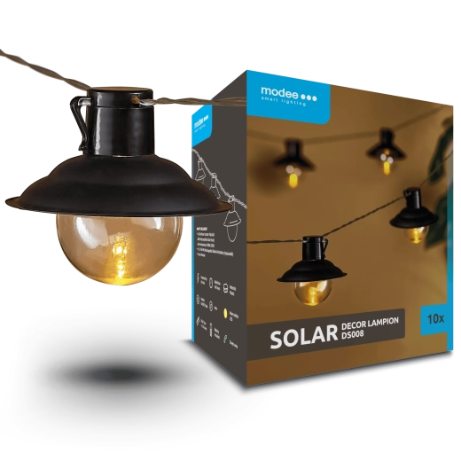 Modee vrtna solarna LED veriga z lampijoni 4,7 m, 10 kosov