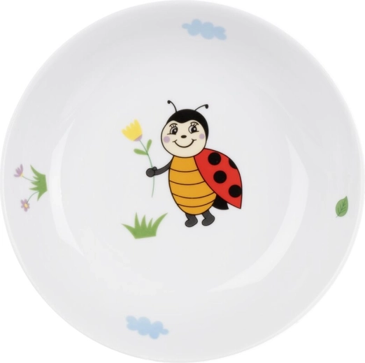 Otroški globok porcijski krožnik Pikapolonica 19 cm