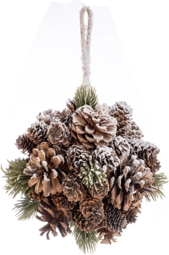 Viseča krogla iz storžev Snow 16 cm