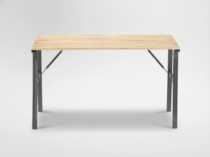 Vrtna miza les in jeklo 120 × 60 × 71 cm