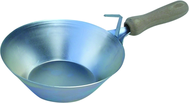 Zidarska zajemalka z lesnim ročajem 160 mm