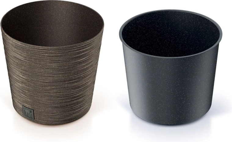 Cvetòličnik Furu Round Low Eco Wood 30 cm – kava