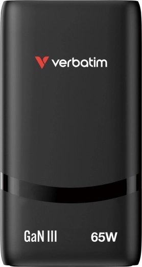 Verbatim Fold 'n' Go GaN polnilnik 65 W, 2× USB‑C (PD 3.0, PPS), črn