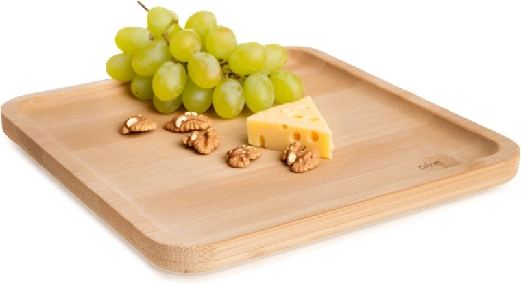 Bambusov kvadraten krožnik za prigrizke 14 × 14 cm