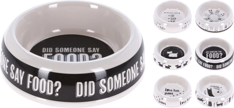 Melaminska skleda za hišne ljubljenčke 18 cm, mešanica dekorjev