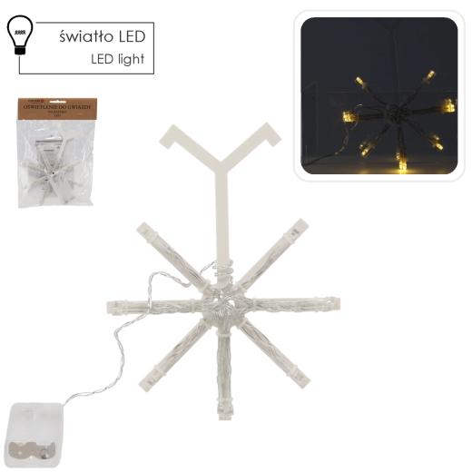 LED osvetlitev za dekorativno zvezdo na baterije, toplo bela, 100 LED