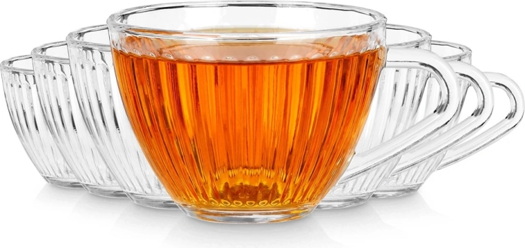 Vilde kozarci z ročajem 240 ml, 6 kosov (rebrasti)