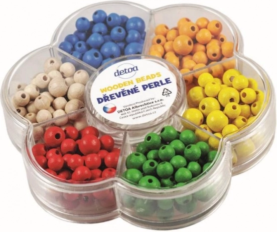 Detoa lesene perlice v cvetlični škatlici – barvit ustvarjalni komplet za nizanje