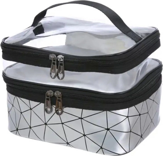 Da110b kozmetična torbica srebrna