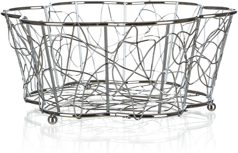 Žičnata košara za sadje VANITY, krom, 24 × 10 cm
