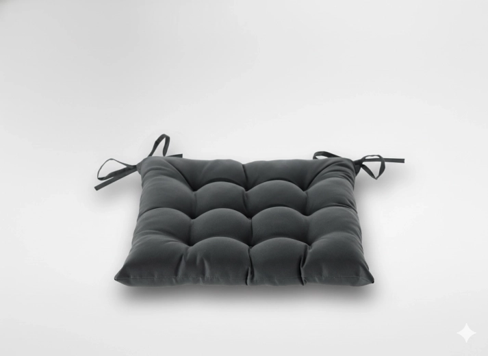 Oblazinjen sedežni podložek za stol 40 × 40 × 6 cm – temno siv