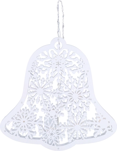 Solight LED wooden Christmas bell 30 cm, 9 LEDs, white, with timer