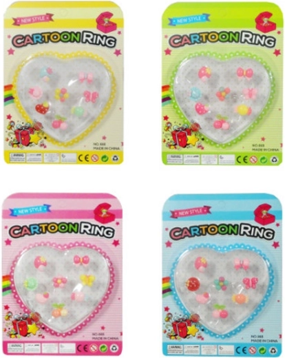 Komplet barvnih nastavljivih prstančkov za deklice – 8 kosov