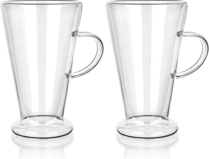 Dvoslojni stekleni lončki za latte 400 ml DOBLO, komplet 2 kosa