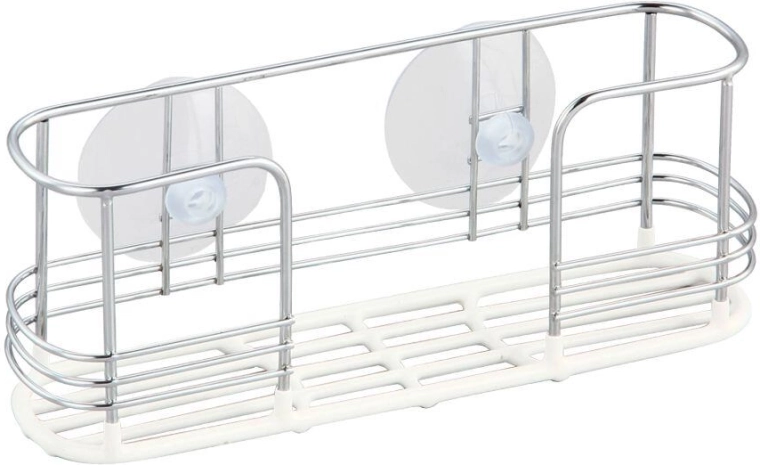 Nosilec za kuhinjski pripomočki s priseski, krom in vinil, 20 × 5 × 8 cm