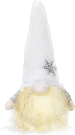 Retlux white light-up gnome with LED lighting, 27 cm