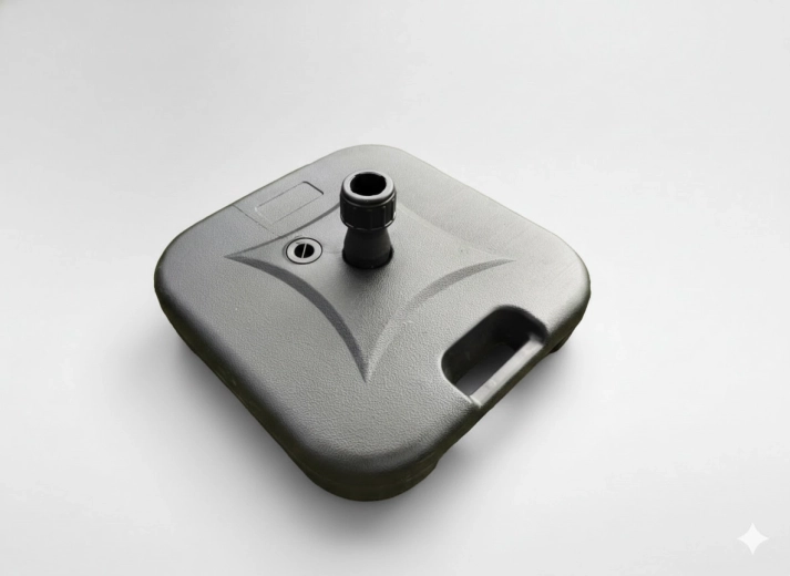 Podstavek za vrtno senčilo za vodo 19 l, 44 × 44 × 12,5 cm, črna