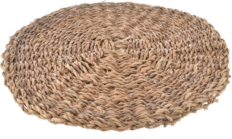 Okrogel bež pogrinjek iz morske trave 37 cm