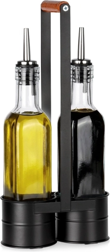 Steklena garnitura za olje in kis v stojalu 2×250 ml