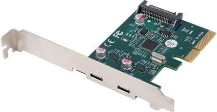 PCIe kartica z 2× USB‑C 3.2 Gen 2x1 (10 Gb/s) – low profile