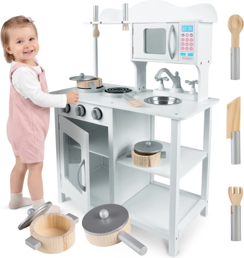 Lesena otroška kuhinja Ricokids, bela