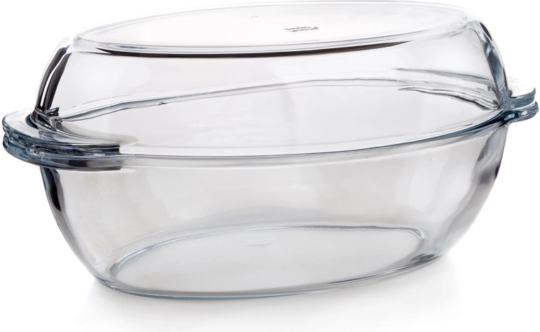 Ovalni stekleni pekač s pokrovom 4 l