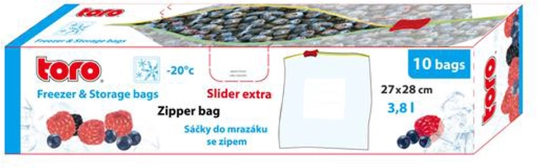 TORO vrečke za zamrzovanje živil 3,8 l, 10 kos