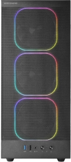 PC ohišje MARS Gaming MC-NEBULA črno s 4× ARGB ventilatorji