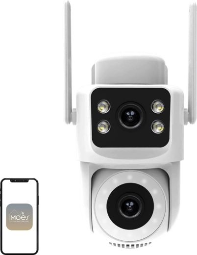 Moes zunanja Wi‑Fi IP kamera z dvojnim objektivom 8 MP