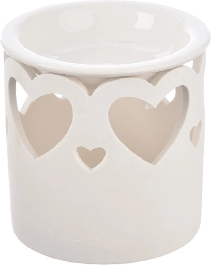 Porcelanasta aromalampa v obliki srca, bela