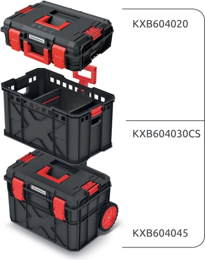 Komplet kovčkov za orodje in organizatorjev X BLOCK PRO, 546 × 380 × 970 mm, črna