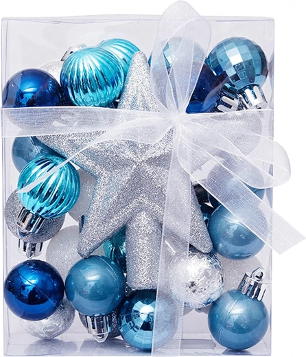 Christmas Tree Ornament Set with Star, 30 pcs