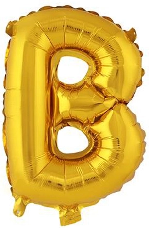 Folijski balon črka B 30 cm zlata