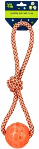 Trik&Roll vlečna igrača za psa z žogico oranžna