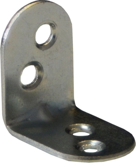 Montažni kotnik z vtisom 25 × 18 × 1,5 mm, pocinkan, bel (15 kos)