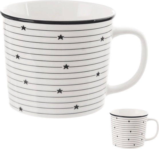 Porcelanasti lonček s črtami 0,38 l mix