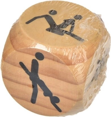 Lesena erotična partnerska kocka Kamasutra 6 × 6 cm