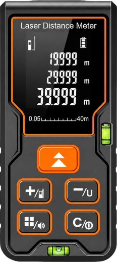 Laserski daljinomer 40 m z digitalno libelo – 1 kos
