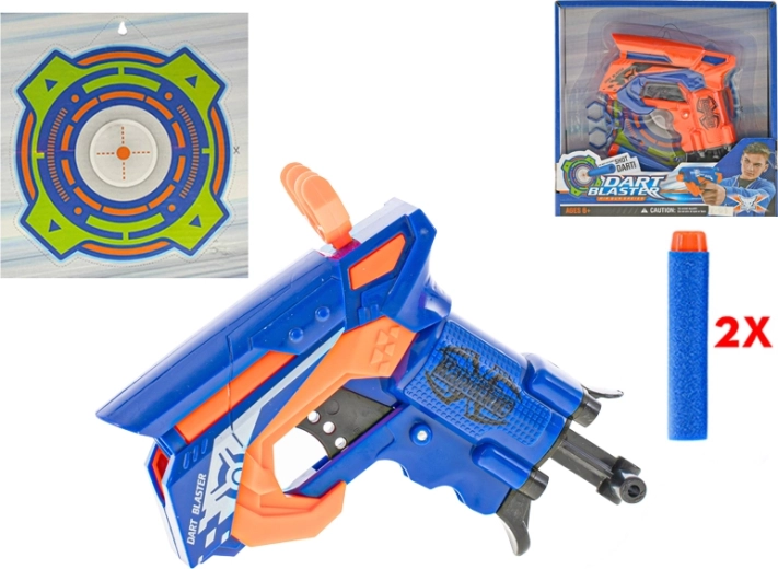 Pištola na napenjanje s penastimi naboji in tarčo 11 cm