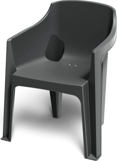 Vrtni stol z naslonjali za roke Turino – ogljeni