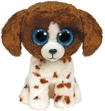 Plišasta igrača Ty Beanie Boos pes Muddles, rjavo-bela, 15 cm