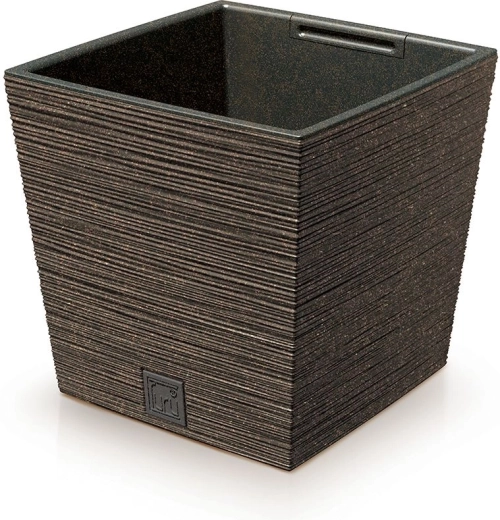 Lonec Furu Square Low Eco Wood z vložkom 29,5 cm – kava
