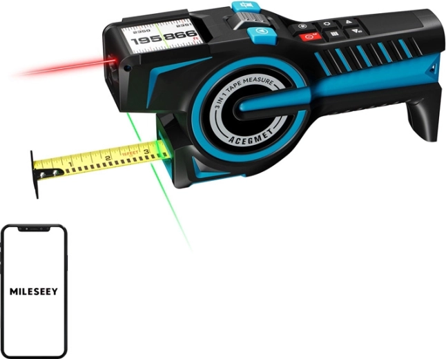 Laserski daljinomer Mileseey DTX 10 z merilnim trakom in Bluetooth (100 m)